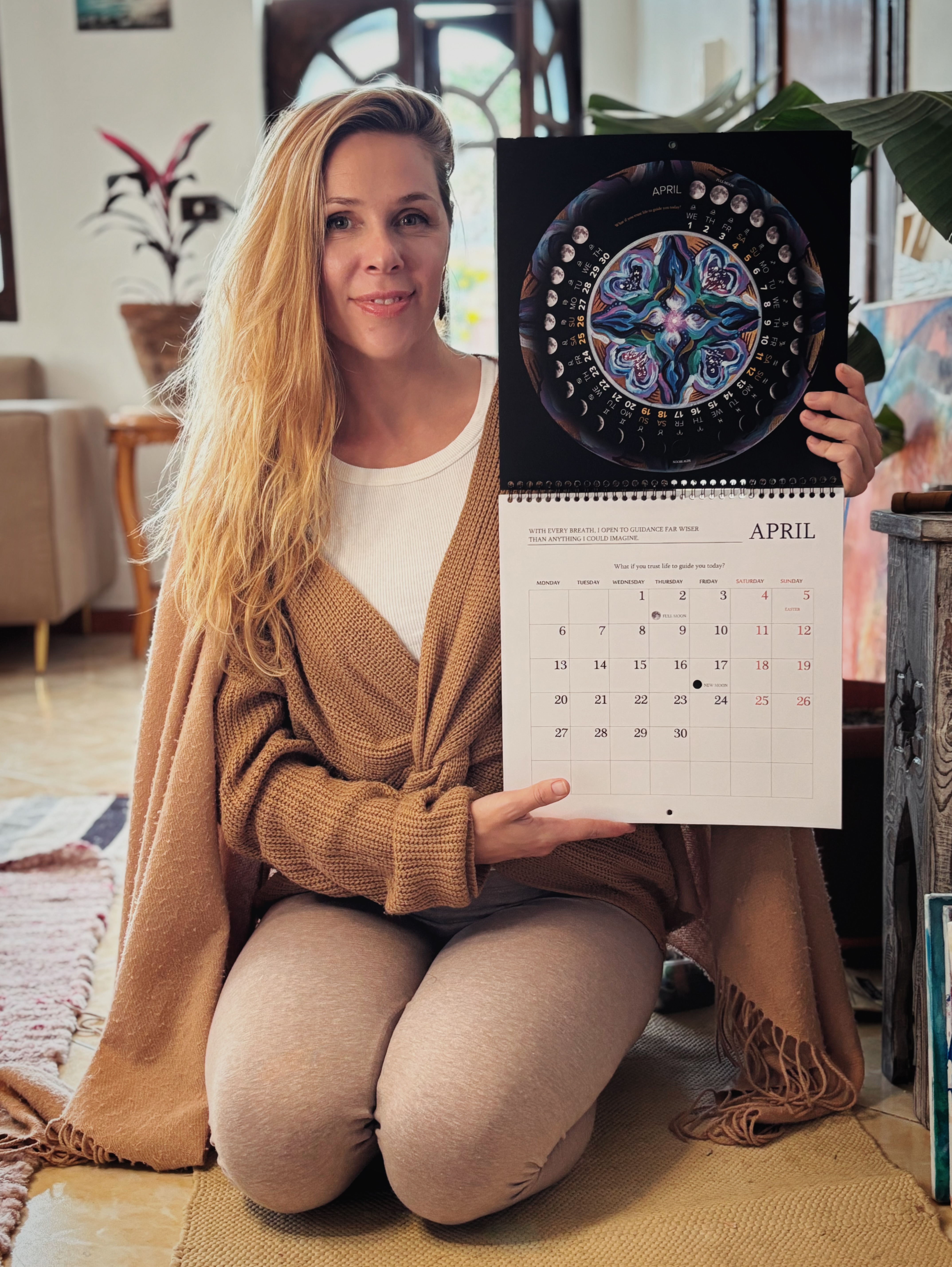 April mandala and calendar spread