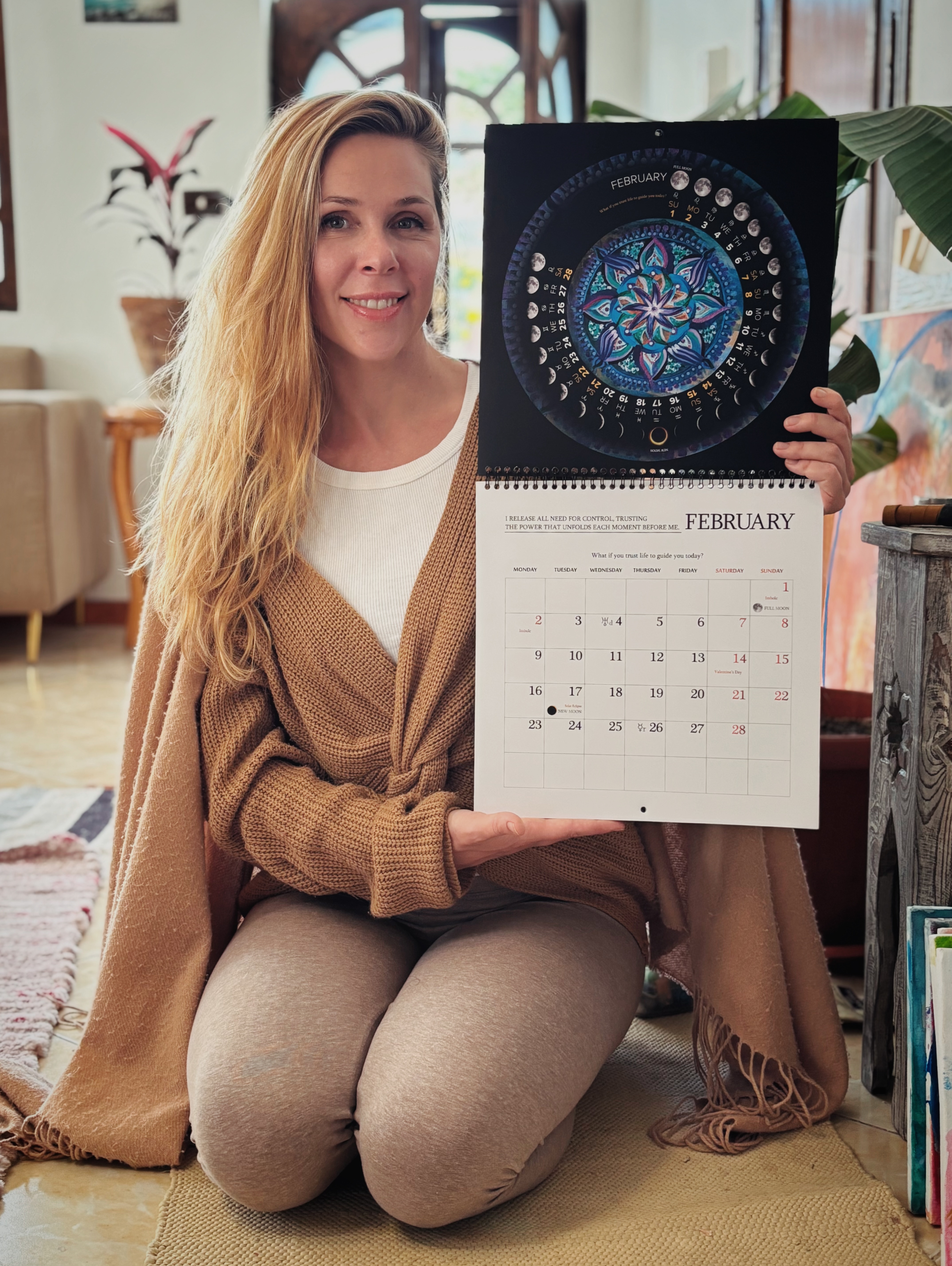 February mandala and calendar spread