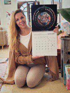 January mandala and calendar spread